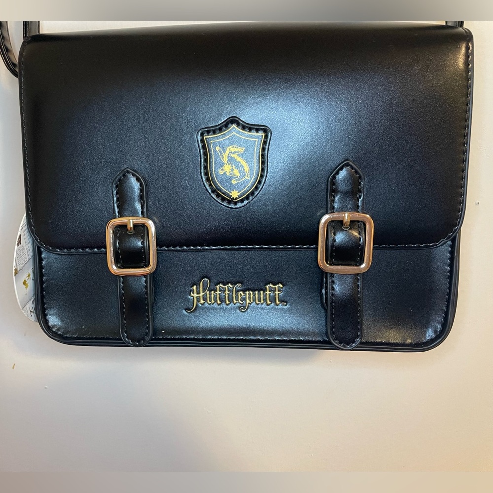 Hufflepuff Black Leather Bag